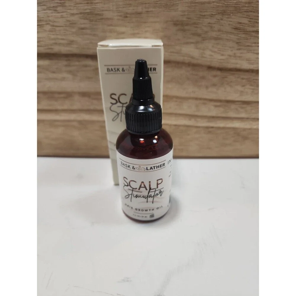 Bask & Lather Scalp Stimulator Hair Growth Oil Cold Pressed Mint and Rosemary